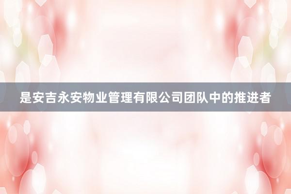 是安吉永安物业管理有限公司团队中的推进者
